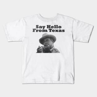 retro say hello from texas Kids T-Shirt